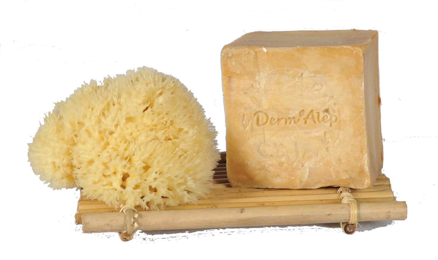 Derm'Alep avec éponge sur support bambou